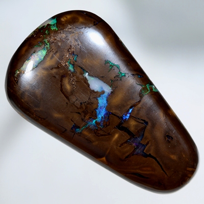 SOLID BOULDER OPAL Sparkling bright fire amongst patterned boulder opal